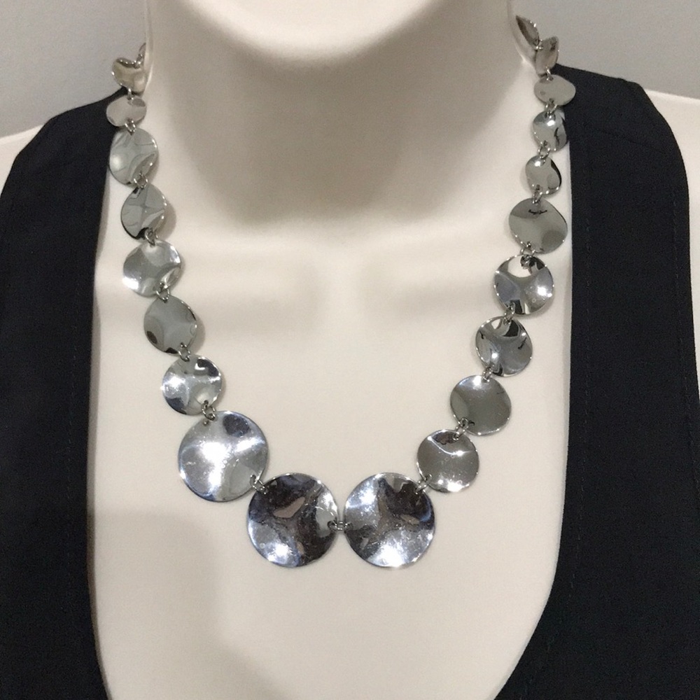 Stainless Steel Circular Disc Necklace